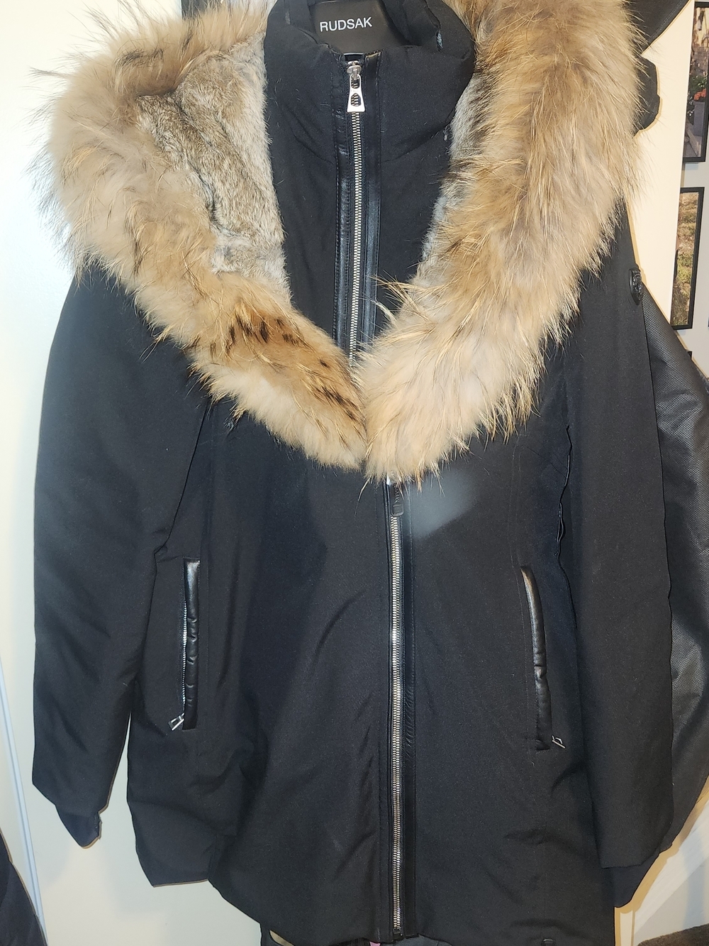 RUDSAK Black Quilted Jacket with Faux Fur Trim - Picture 2 of 7